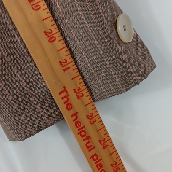 Jones wear Petite blazer women's size 12P striped tan pink * - Picture 9 of 10